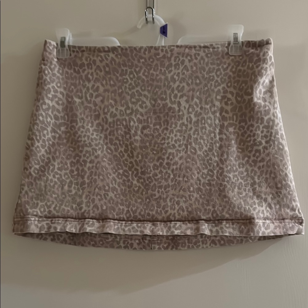 Wild Fable Stretch Denim Pink Leopard Print Mini Skirt - Size 18